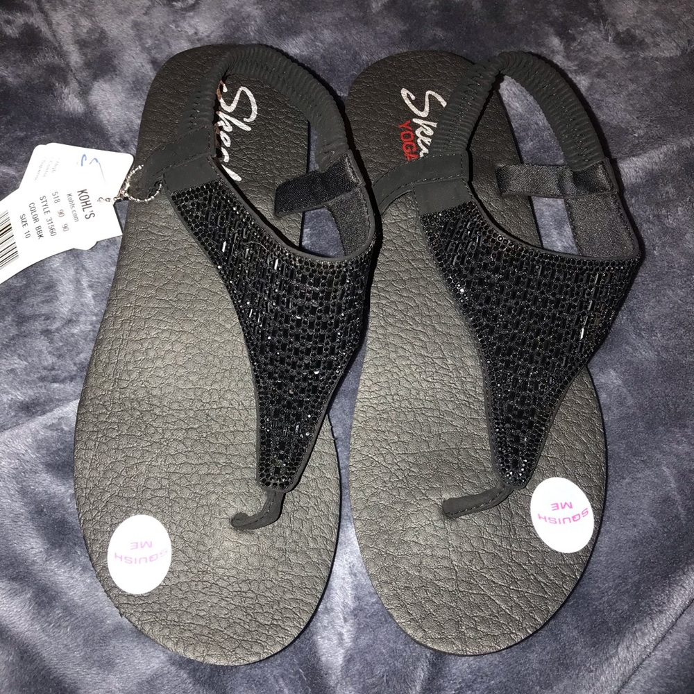 Sketchers sparkly black sandal Womens 10